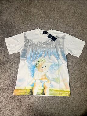 White Mixed Emotion graphic T-shirt